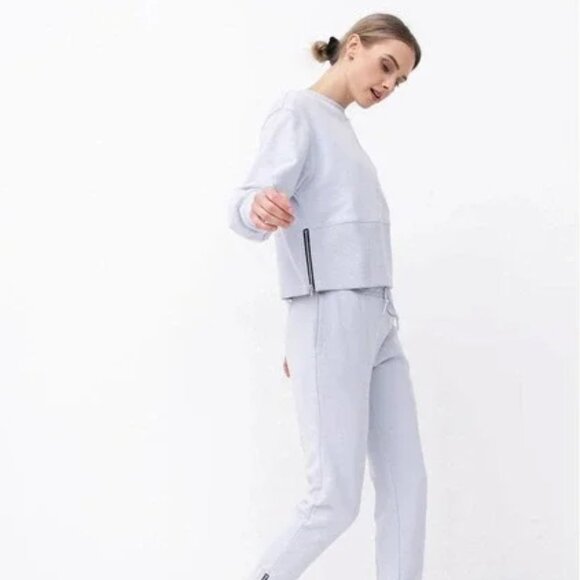 DKNY Sport Cotton Side-Zip Cropped Sweatshirt - Atomic Pink - Picture 2 of 10